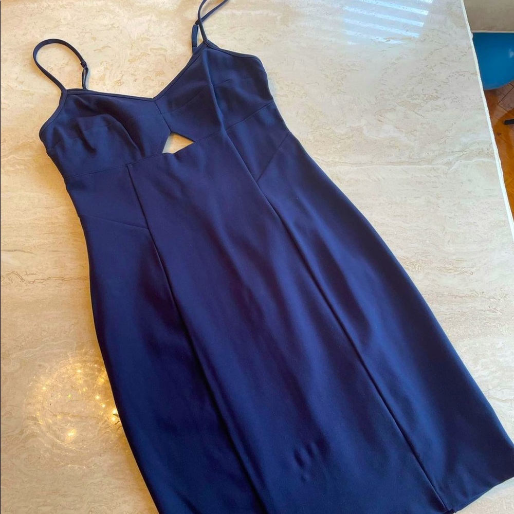 Bodycon dress, open back.